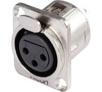 XLR embase femelle, contacts droits Hicon HI-X3DF Nombre de pôles: 3 argent, noir