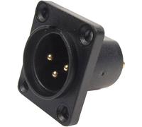 XLR embase mâle, contacts droits Cliff CP30060 Nombre de pôles: 3 noir