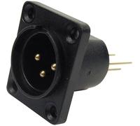 XLR embase mâle, contacts droits Cliff CP30061 Nombre de pôles: 3 noir