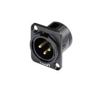 XLR embase mâle, contacts droits HI-X3DM-G Nombre de pôles (num): 3 noir