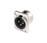 XLR embase mâle, contacts droits HI-X3DM Nombre de pôles (num): 3 argent, noir
