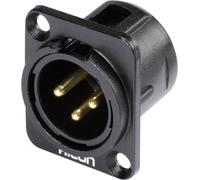 XLR embase mâle, contacts droits Hicon HI-X3DM-G Nombre de pôles: 3 noir 1 pc(s)