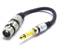 Xlr Female To 6.35mm Jack Mono Audio Adapter 3 Pin Plug Xlr Connector To Male Jack 6.35 Ts Microphone Connection Cable