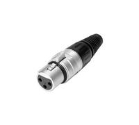 XLR femelle, droit HI-X3CF Nombre de pôles: 3 argent, noir
