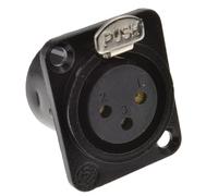 XLR Femelle microphone Châssis Panneau Montage Soudure Borne Noir Métal