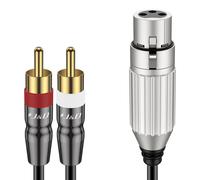 XLR Femelle vers Double RCA Mâle Câble,Adaptateur de Câble D'interconnexion Audio Stéréo XLR Asymétrique à 2 RCA Y Splitter en PVC pour Microphone à Condensateur,Mixeur et Amplificateur.[F21]