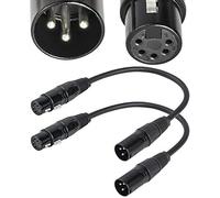 XLR mâle 3 broches vers XLR femelle 5 broches DMX 512 Turnaround DMX Stage Light Cable par SiYear, XLR3M vers XLR5F Câble adaptateur (12 pouces / 2Pack)