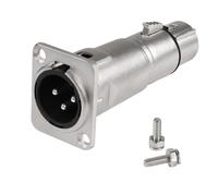 XLR Mâle à Femelle Panneau Montage Adaptateur 3 Pin Plug to Jack Connecteur Coupleur Traversée Cloison Microphone Prises,pour Éclairage de Scène Sound Mixer,Argent