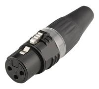 XLR mâle, droit Hicon HI-X3CF-BLK Nombre de pôles: 3 noir 1 pc(s)