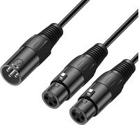 XLR Mâle vers 2 XLR Femelle Répartiteur en Y Câble,3 Pin PVC écalé 2X XLR Femelle à XLR Mâle Y Câble Balanced Adaptateur de Câble de Microphone pour Record Mixer AMP Limiter Speaker,0,48m.[J224]