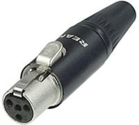 XLR miniature femelle, droit Rean AV RT4FC-B Nombre de pôles: 4 noir 1 pc(s)
