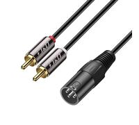 XLR vers 2 RCA Répartiteur en Y Câble Patch,PVC écalé Unbalanced 2X RCA Mâle à XLR Mâle Audio Stéréo Adaptateur de Câble Interconnexion pour Mixeur de Microphone à Condensateur AMP,4,5 Meter