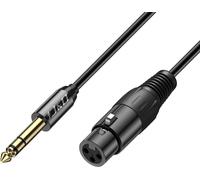 XLR vers 6.35mm Câble,PVC écalé 6.35 mm 1/4'' TRS Mâle vers XLR Femelle XLR vers TRS 1/4 Balanced Interconnexion Câble Audio Adaptateur Câble pour L'orateur Condenseur Mic Guitare Mixer AMP,1.8m