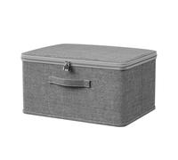 XLSBZ Boîte verrouillable, boîtes de rangement avec couvercle et fermeture éclair, valise de rangement pliable, boîte verrouillable avec poignée pour vêtements et jouets (1, 30 * 20 * 14 cm)