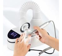 XLTEAM Aspirateur À Ongles, Aspirateur De Bureau Double Usage 230 W, avec Lumière LED, Vitesse du Vent Réglable, Rotation Libre À 360 °, pour Salon De Manucure Et Pédicure À Domicile