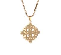 XLTEAM Collier décontracté Pendentif Croix de Jérusalem Collier Irlandais Celtique Trinité Noeud Pendentif Hommes Femmes Mode Amulette Bijoux Fête Bijoux Cadeau d’Anniversaire