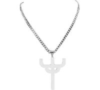 XLTEAM Collier décontracté Pendentif Gothique Judas Prêtre Collier Chaîne Femmes Couleur Argent Saint Pendentif Colliers Bijoux acero inoxidable Bijoux de fête Cadeau d’anniversaire