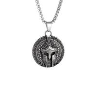 XLTEAM Collier décontracté Pendentif Grec Antique Spartiate Guerrier Casque Pendentif Collier rétro Punk amulette Bijoux Cadeau pour Hommes Bijoux de fête Cadeau Anniversaire