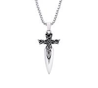 XLTEAM Collier décontracté Pendentif Mode Vintage Nordique épée Collier pour Hommes Viking Noeud Celtique Pendentif Locomotive amulette Bijoux fête Bijoux Cadeau d’Anniversaire