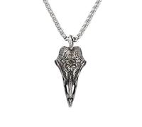 XLTEAM Collier décontracté Pendentif Rétro Nordique Odin Crow Skull Pendentif pour Hommes Femmes Gothique Corbeau Crâne Collier Mode Bijoux Droshipping Party Bijoux Cadeau d’Anniversaire