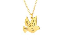 XLTEAM Collier neutre Pendentif Colombe Paix Pendentif Collier pour Femmes Et Fille Couleur Or Collier Cou Mignon Oiseau Bijoux Cadeau D’anniversaire Bijoux Ajustables Cadeau Cadeaux D’anniversaire
