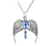 XLTEAM Collier neutre pendentif Serdaigle perdu diadème Couronne Couronne Cristal bleu Couronne pendentif Magie École Chaîne Film Bijoux Réglable Cadeau Cadeaux D’anniversaire