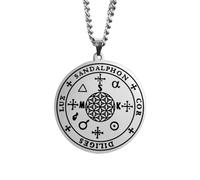 XLTEAM Collier Pendentif Archange Sandalphon Sceau Pendentif Collier Angélique Ambassadeur des Prières Amulette Bijoux Bijoux Anniversaire Bijoux Cadeaux