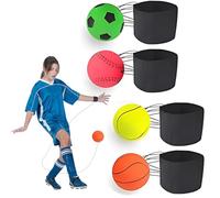 xlwen 4 Pièces Balle avec Elastique Poignet, Balle de Retour Poignet, Balles De Bande De Poignet Très Pratique pour Les entraînements Quotidiens, Les Jeux et Les entraînements.