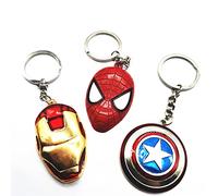 xlwen Marvel The Avengers Porte-clés Pendentif - 3 Pièces, 3 Styles - Souvenir pour Garçons et Filles