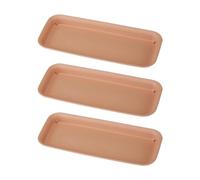 XLWLLNJ 3 Pièces Soucoupe Plante Plateau Drainage Rectangulaire Pot Fleur Bac Robuste pour Contrôler Humidité Adapté Rebord Fenêtre Salon Bureau Chambre, Brown L