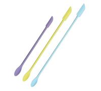 XLWLLNJ 3 Pièces Spatule Mini Silicone Double Tête Ustensile Réutilisable Mélange Cosmétique Long Manche Convient pour Cuisine Soins de La Peau Déplacements B, 3pcs Multicolore