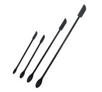 XLWLLNJ 3 Pièces Spatule Mini Silicone Double Tête Ustensile Réutilisable Mélange Cosmétique Long Manche Convient pour Cuisine Soins de La Peau Déplacements B, 4 pièces Noir