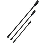 XLWLLNJ 3 Pièces Spatule Mini Silicone Double Tête Ustensile Réutilisable Mélange Cosmétique Long Manche Convient pour Cuisine Soins de La Peau Déplacements B, 3pcs courbé noir