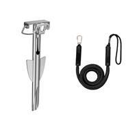 XLWLLNJ Ancre de Plage INOX à Sable Bateau Kayak Portable en Acier Inoxydable Poids Léger et Profil Pratique Bonne Prise dans Le, Ancre De Plage 43 11.5 4cm + Corde De Quai De 2.13 Mètres