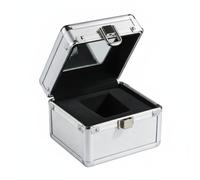 XLWLLNJ Boîte de Rangement Montre Étui Coffret Présentoir Écrin en Alliage d'Aluminium Rigide avec Protection d'Angles Fermoir, Argenté, style to 8