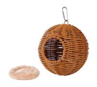 XLWLLNJ Breeding Nest Suspendu PP Imitation Rotin Maison Oiseau Coussin Douillet Entretien Simple pour Moineaux Perruches Conures en Intérieur Extér, Trou Unique Kaki