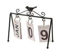 XLWLLNJ Calendrier Bureau Perpétuel à Bascule Compact Calendrier Perpétuel Cadre Décoratif Polyvalent pr Étu, Noir