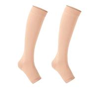 XLWLLNJ Chaussettes de Compression Ouvertes pour Femmes et Hommes avec Maintien Graduel Soutien Du Mollet Confection Légère En Nylon Respirant Adaptées Aux In, couleur de peau, je