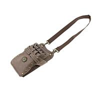 XLWLLNJ Ciseaux de Barbier En Cuir, Peignes, Pinces, étui et Sac Banane Gris