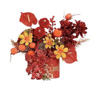 XLWLLNJ Cube Porte- pour La Décoration Du Nouvel An Chinois, Fête Du Printemps, Plante Artificielle Rouge En Pot pour Mariage, Maison, Ferme, Style C