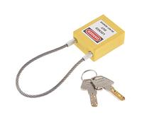 XLWLLNJ de Sécurité Verrouillage Industriel Serrure de Consignation Câble en Acier Inoxydable Étiquette Écrivable Plastique Ingéniérie Utili, Jaune, Hauteur Totale 130mm