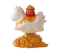 XLWLLNJ Figurine de Cheval Mignonne, Sculpture de Table En Résine, Objet de Collection Feng Shui, Design Rotatif, Idéale pour La Maison, Le Bureau, Une étagèr, Sac D'argent