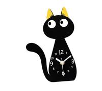 XLWLLNJ Horloge de Table Silencieuse (sans) En Acrylique, Design Moderne de Chat, Objet de Décoration Créatif pour Le Bureau, Idéal pour La Chambre, L, B
