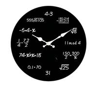 XLWLLNJ Horloge Murale avec équations Mathématiques, sans Cadre, 30 Cm, Décoration Intérieure, Horloge Murale Ronde, Unique, Style C