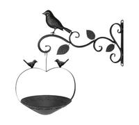 XLWLLNJ Mangeoire Murale Robuste en Métal, Forme de Cœur Classique, Plateau d'alimentation, Décoration Artistique Multifonctionnelle, Convient Aux, Noir
