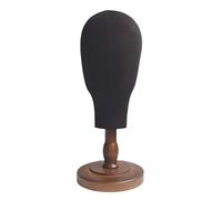 XLWLLNJ Mannequin Tête avec Socle Bois Tissu Porte Perruqe Présentoir Chapeau Support Modélisation Rangement Pratique Adapté Magasin Salon Domicile 54cm