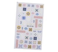 XLWLLNJ Nail Sticker Mandala Fleur Feuille Géométrique Finition 5D Texture Embossée Plastique Auto-adhésif Décoration Ongles Mode Femmes Salon Cadeau, 5D-K145