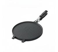 XLWLLNJ Nonstick Egg Roller Gaufrier Manuel Moule à Gaufrette Moule à Cornet Presse à Pâte en Alliage d'Aluminium Antiadhésif à Surface Texturée pour Rouleaux, Grand Rond À Motifs 22cm