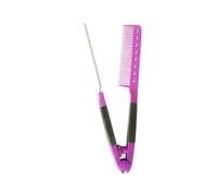XLWLLNJ Peigne Lissant Plat Outil Brushing Brosse Coiffante Peigne Cheveux Design V Matériau Léger Adapté Coiffure Maison Routine Beauté, Violet