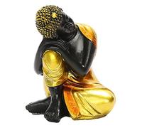 XLWLLNJ Petite Statuette de Bouddha En Résine, Figurine de Méditation Miniature, Idéale pour Décorer Un Bureau Ou Une Table, Face à droite